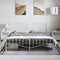 vidaXL - Bedframe - met - hoofd- - en - voeteneinde metaal - wit - 183x213 - cm