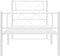 vidaXL - Bedframe - met - hoofd- - en - voeteneinde - metaal - wit - 107x203 - cm
