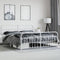 vidaXL - Bedframe - met - hoofd- - en - voeteneinde - metaal - wit - 193x203 - cm