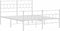 vidaXL - Bedframe - met - hoofd- - en - voeteneinde - metaal - wit - 140x190 - cm