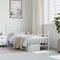 vidaXL - Bedframe - met - hoofd- - en - voeteneinde - metaal - wit - 80x200 - cm