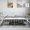vidaXL - Bedframe - met - hoofd- - en - voeteneinde metaal - wit - 193x203 - cm