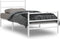 vidaXL - Bedframe - met - hoofd- - en - voeteneinde metaal - wit - 107x203 - cm