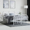 vidaXL - Bedframe - met - hoofd- - en - voeteneinde - metaal - wit - 120 - x - 190 - cm
