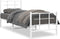 vidaXL - Bedframe - met - hoofd- - en - voeteneinde - metaal - wit - 75x190 - cm