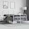 vidaXL - Bedframe - met - hoofd- - en - voeteneinde - metaal - wit - 120x200 - cm