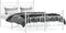 vidaXL - Bedframe - met - hoofd- - en - voeteneinde - metaal - wit - 135x190 - cm