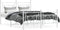 vidaXL - Bedframe - met - hoofd- - en - voeteneinde - metaal - wit - 140x190 - cm