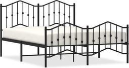 vidaXL - Bedframe - met - hoofd- - en - voeteneinde metaal - zwart - 140x200 - cm