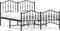 vidaXL - Bedframe - met - hoofd- - en - voeteneinde metaal - zwart - 140x200 - cm