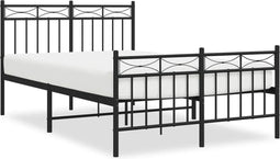 vidaXL - Bedframe - met - hoofd- - en - voeteneinde - metaal - zwart - 120x190 - cm