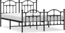 vidaXL - Bedframe - met - hoofd- - en - voeteneinde - metaal - zwart - 140x190 - cm