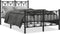 vidaXL - Bedframe - met - hoofd- - en - voeteneinde - metaal - zwart - 120x190 - cm
