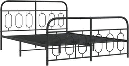vidaXL - Bedframe - met - hoofd- - en - voeteneinde - metaal - zwart - 140x190 - cm