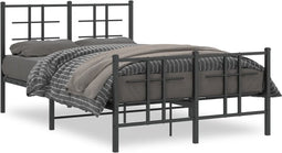 vidaXL - Bedframe - met - hoofd- - en - voeteneinde - metaal - zwart - 120x200 - cm