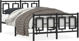 vidaXL - Bedframe - met - hoofd- - en - voeteneinde - metaal - zwart - 120x190 - cm