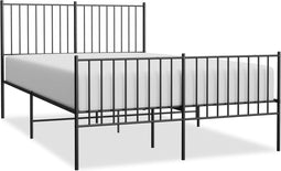 vidaXL - Bedframe - met - hoofd- - en - voeteneinde - metaal - zwart - 140x200 - cm