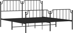 vidaXL - Bedframe - met - hoofd- - en - voeteneinde metaal - zwart - 180x200 - cm