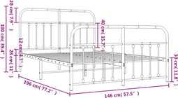 vidaXL - Bedframe - met - hoofd- - en - voeteneinde - metaal - zwart - 140x190 - cm