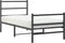 vidaXL - Bedframe - met - hoofd- - en - voeteneinde metaal - zwart - 90x200 - cm