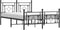 vidaXL - Bedframe - met - hoofd- - en - voeteneinde - metaal - zwart - 135x190 - cm
