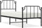 vidaXL - Bedframe - met - hoofd- - en - voeteneinde metaal - zwart - 75x190 - cm