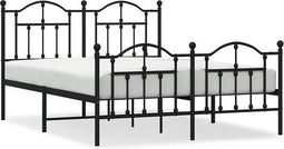 vidaXL - Bedframe - met - hoofd- - en - voeteneinde - metaal - zwart - 150x200 - cm