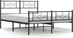 vidaXL - Bedframe - met - hoofd- - en - voeteneinde - metaal - zwart - 135x190 - cm