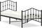 vidaXL - Bedframe - met - hoofd- - en - voeteneinde metaal - zwart - 90x200 - cm