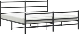 vidaXL - Bedframe - met - hoofd- - en - voeteneinde metaal - zwart - 193x203 - cm
