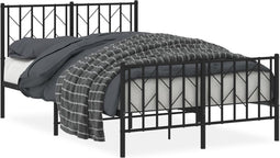 vidaXL - Bedframe - met - hoofd- - en - voeteneinde - metaal - zwart - 120x190 - cm