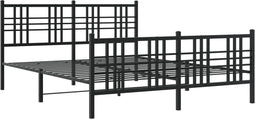 vidaXL - Bedframe - met - hoofd- - en - voeteneinde - metaal - zwart - 150x200 - cm