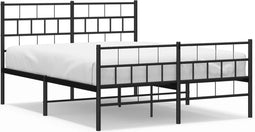 vidaXL - Bedframe - met - hoofd- - en - voeteneinde - metaal - zwart - 120x200 - cm
