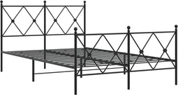 vidaXL - Bedframe - met - hoofd- - en - voeteneinde - metaal - zwart - 120x190 - cm