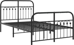 vidaXL - Bedframe - met - hoofd- - en - voeteneinde - metaal - zwart - 120x200 - cm