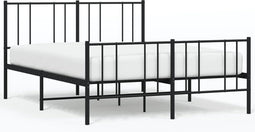 vidaXL - Bedframe - met - hoofd- - en - voeteneinde - metaal - zwart - 140x190 - cm