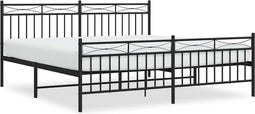 vidaXL - Bedframe - met - hoofd- - en - voeteneinde - metaal - zwart - 183x213 - cm