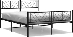 vidaXL - Bedframe - met - hoofd- - en - voeteneinde - metaal - zwart - 140x190 - cm