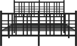 vidaXL - Bedframe - met - hoofd- - en - voeteneinde - metaal - zwart - 120x190 - cm
