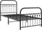 vidaXL - Bedframe - met - hoofd- - en - voeteneinde - metaal - zwart - 90x190 - cm