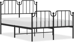 vidaXL - Bedframe - met - hoofd- - en - voeteneinde metaal - zwart - 120x200 - cm
