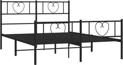 vidaXL - Bedframe - met - hoofd- - en - voeteneinde - metaal - zwart - 140x190 - cm