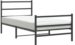 vidaXL - Bedframe - met - hoofd- - en - voeteneinde metaal - zwart - 100x200 - cm