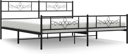 vidaXL - Bedframe - met - hoofd- - en - voeteneinde - metaal - zwart - 183x213 - cm