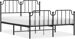 vidaXL - Bedframe - met - hoofd- - en - voeteneinde metaal - zwart - 140x200 - cm