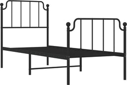 vidaXL - Bedframe - met - hoofd- - en - voeteneinde metaal - zwart - 80x200 - cm