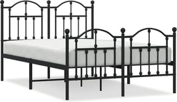vidaXL - Bedframe - met - hoofd- - en - voeteneinde - metaal - zwart - 120x190 - cm