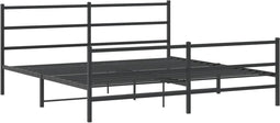 vidaXL - Bedframe - met - hoofd- - en - voeteneinde metaal - zwart - 183x213 - cm