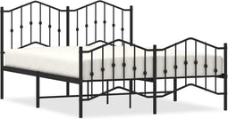 vidaXL - Bedframe - met - hoofd- - en - voeteneinde metaal - zwart - 140x190 - cm