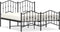 vidaXL - Bedframe - met - hoofd- - en - voeteneinde metaal - zwart - 140x190 - cm